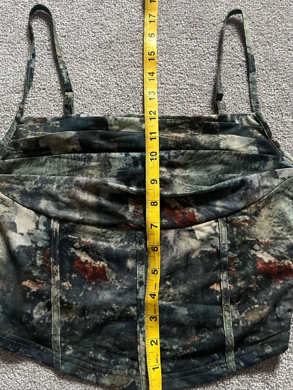 Painterly Abstract Watercolor Mesh Corset Cami - Picture 5 of 9